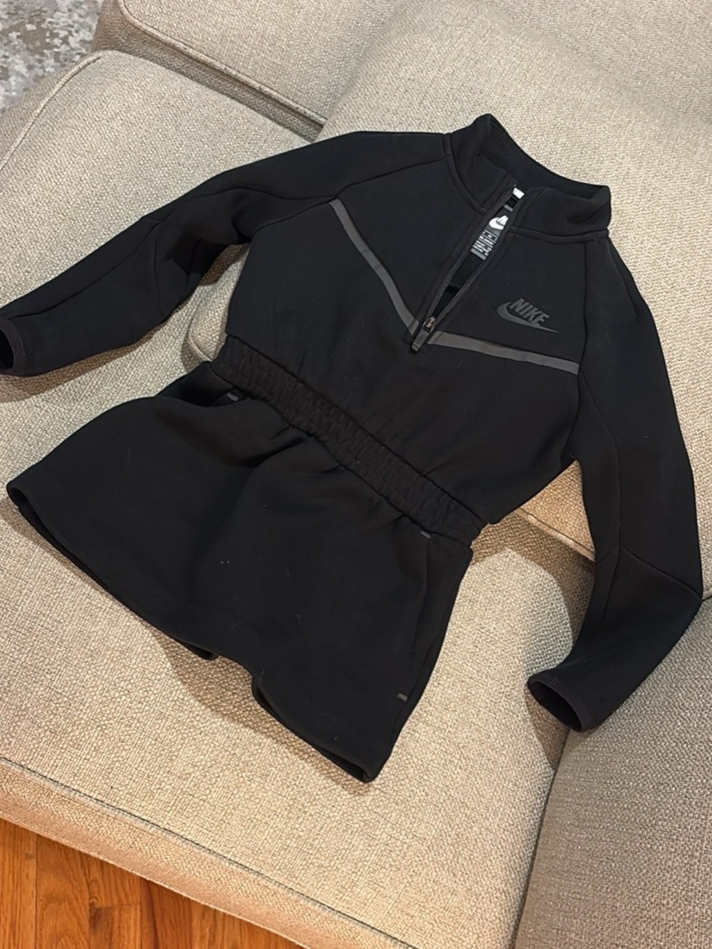 Nike Kids Black Half-Zip Puffer Pullover Jacket